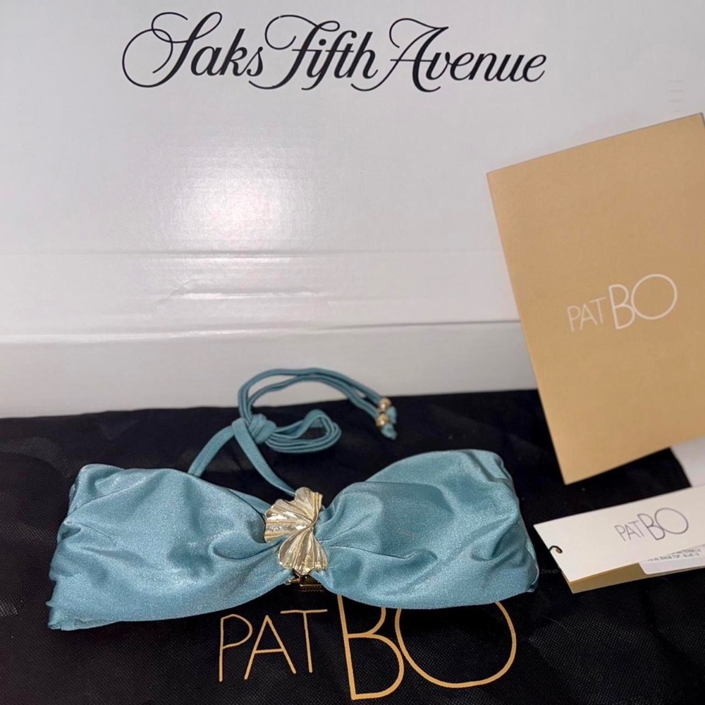 PatBO Seashall Lycra Halterneck Petal Bikini Top NWT